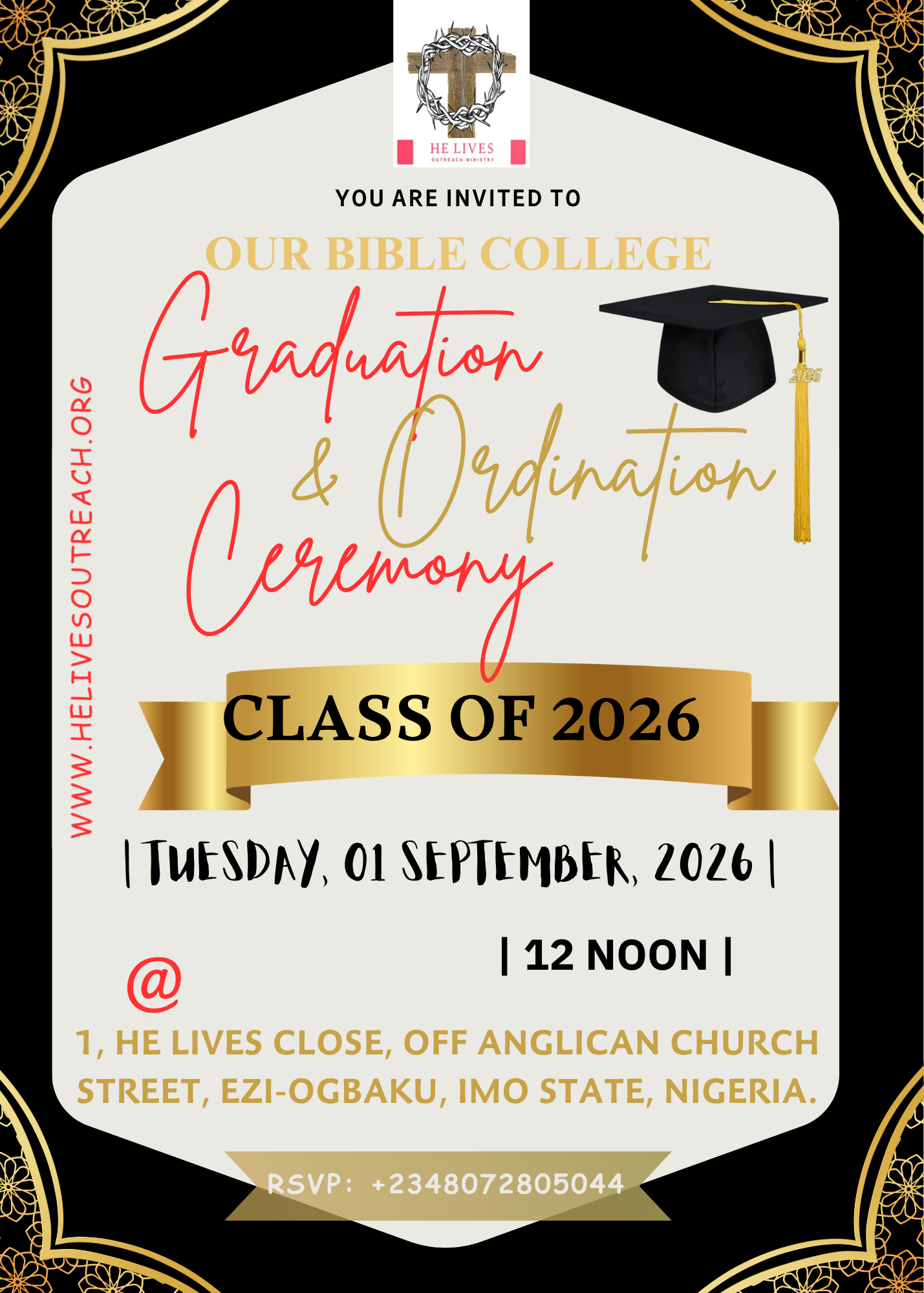 He Lives Bible College Graduation IV 2026